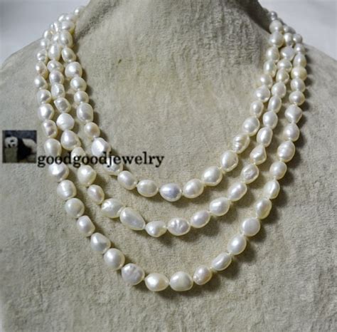 White Baroque Pearl Necklacefreshwater Pearl Necklacepearl Etsy