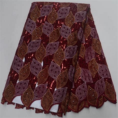 Latest African Organza Lace Fabric High Quality Lace Stones Lace