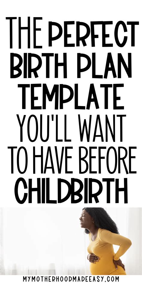 How To Create A Birth Plan As A First Time Mom Free Template Artofit