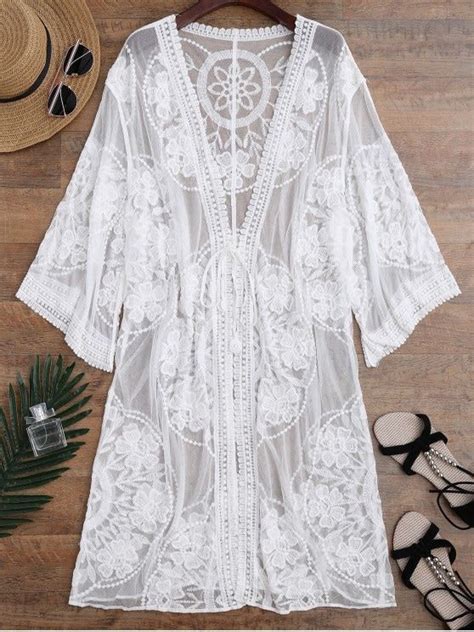 White Lace Kimono Swimsuit Cover Up At Mario Anderson Blog