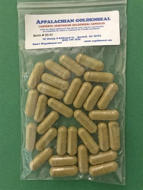 Goldenseal Capsules – 30 – NC Ginseng & Goldenseal Company