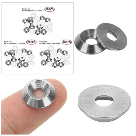 20pcs 304 Stainless Steel Washer Cone Cup Head Screw Gasket Conical Washer Shim Reinforcement