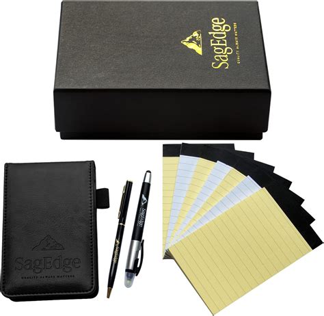 Amazon Sagedge Pu Leather Mini Pocket Notepad Holder Set In Gift