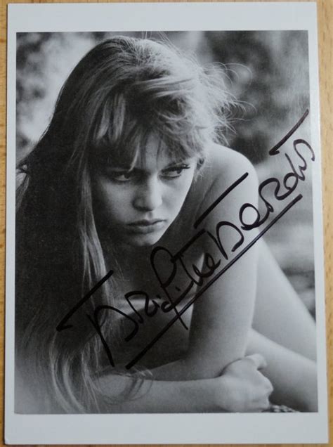 Fantastic Photograph Of Brigitte Bardot Nude Rare Autograph Card