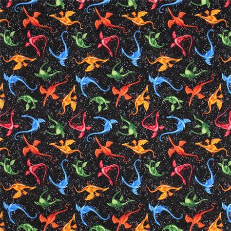 Black Dragon Fairy Tale Fabric Timeless Treasures Usa Fairy Tale