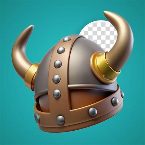 Knight Helmet With Horn Cartoon Sticker Premium Ai Generated Psd