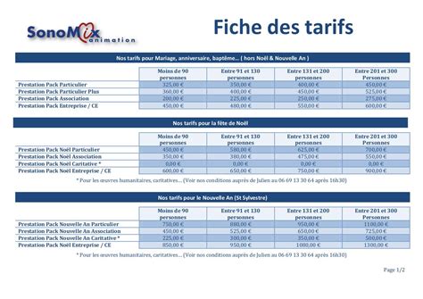 Grille Des Tarifs Pdf Par Julien Fichier Pdf