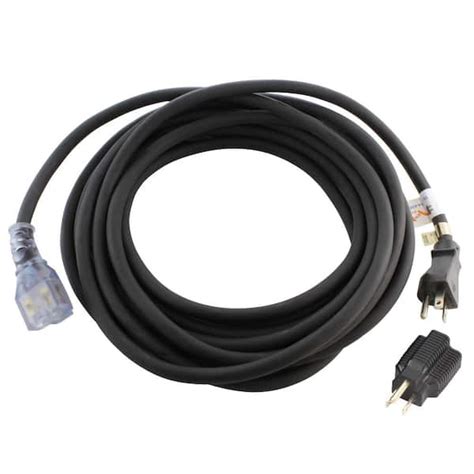 AC WORKS 25 ft. 15/20 Amp 12/3 Household Outdoor Extension Cord 15 ...