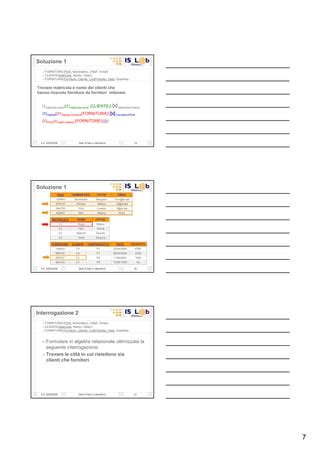 Esercitazioni Algebra Relazionale Ppt