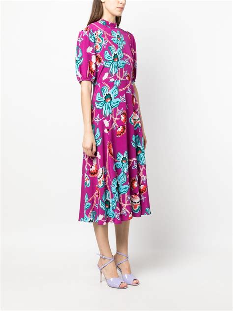 Dvf Diane Von Furstenberg Didi Floral Print Midi Dress Farfetch