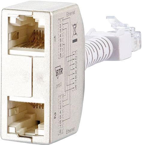 Metz Connect RJ45 Netzwerk Y Adapter CAT 5 2x RJ45 Buchse 1x RJ45