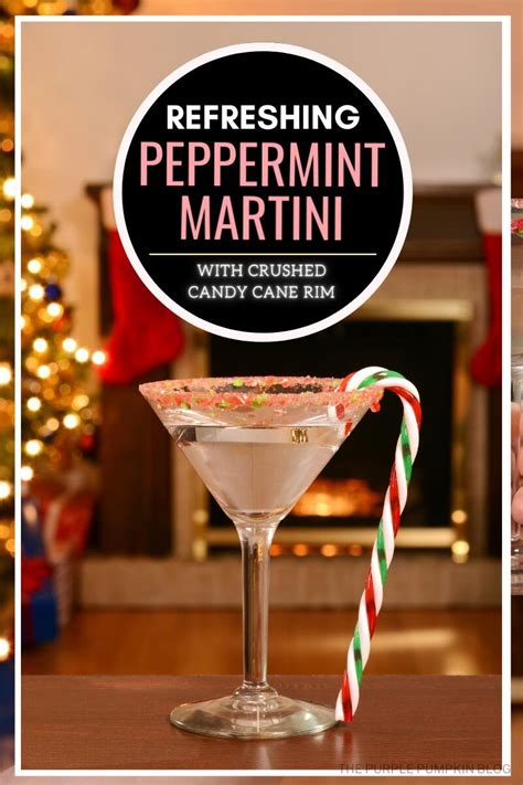 Refreshing Peppermint Martini Cocktail With Crushed Candy Cane Rim