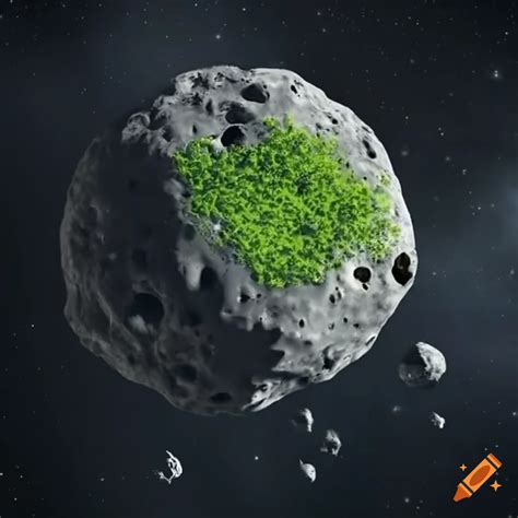 Artistic Depiction Of Trees Growing On An Asteroid