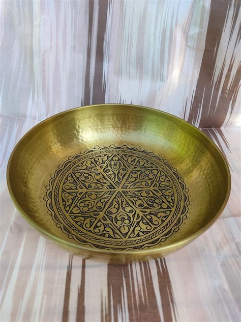 Turkish Embroidered Copper Bath Bowlottoman Style Copper Foot And Hand Washer Bowldecorative