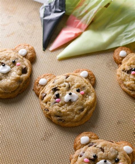 Chocolate Chip Teddy Bear Cookies With Easy Cookie Frosting Bites By