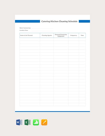 FREE Office Kitchen Cleaning Schedule Template: Download 128+ Schedules in Word, Excel, Apple ...