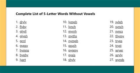 144 Examples Of Words Without Vowels In English 7ESL 50 OFF