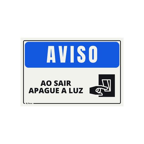 Placa De Sinaliza O Aviso Ao Sair Apague A Luz X Pictograma