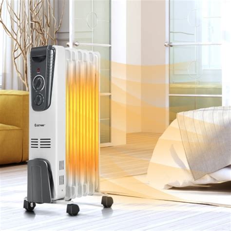 Costway 1500W Electric Oil Filled Radiator Space Heater 5 7 Fin