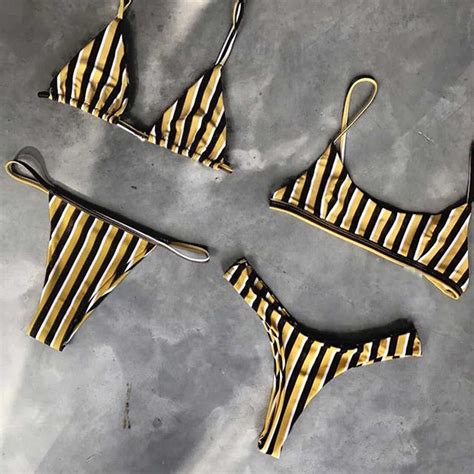 Striped Bikini Top Bikinis Swimsuits Summer Swimwears Save An Extra 20