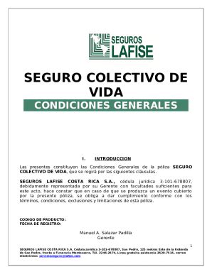 Condiciones Generales De Seguros Doc Template PdfFiller