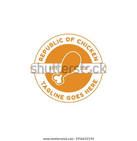 Republic Chicken Food Logo Design Company Stock Vector Royalty Free