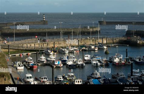 The Marina At Seaham Harbour In County Durham Showing The Harbour And