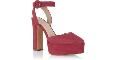 Saks Fifth Avenue Saks Fifth Avenue Mary Jane Suede Platform Pumps In Red Lyst