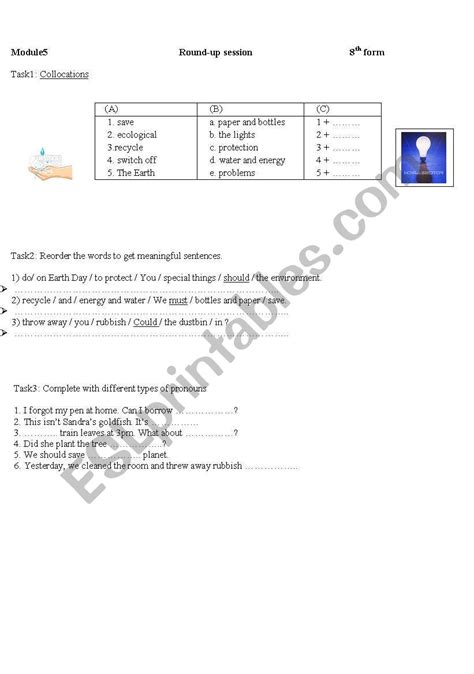 Save The Earth Round Up Session 8th Grade Esl Worksheet By Nofi