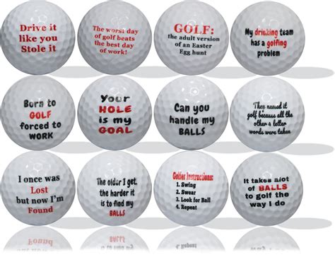 Walmarts Humorous Golf Balls 12 Pack Solid Core 352 Dimple Pattern