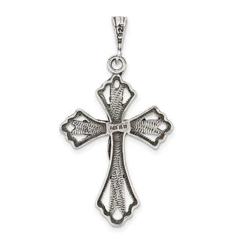 Sterling Silver Antiqued Cross Charm Pendant EBay