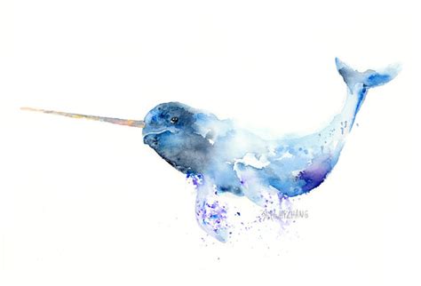 Nomadic Narwhal Watercolor Art Print Alphabet In The Wild Easy