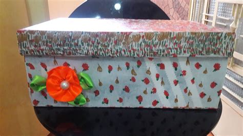 CAJA DE ZAPATO RECICLADA CON TELA Y DECORADA YouTube