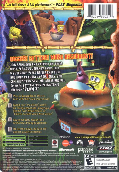 Spongebob Squarepants The Movie 2004 Box Cover Art Mobygames