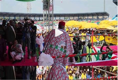 Watch As Dino Melaye Falls On Stage While Mocking Tinubu At Pdp Rally