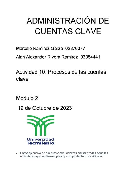 Act Ad De Cuentas Clave Administraci N De Cuentas Clave Marcelo