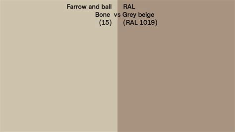 Farrow And Ball Bone 15 Vs RAL Grey Beige RAL 1019 Side By Side