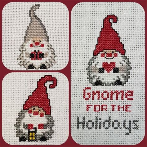 Christmas Gnome Cross Stitch Gnome For The Holidays Cross Stitch