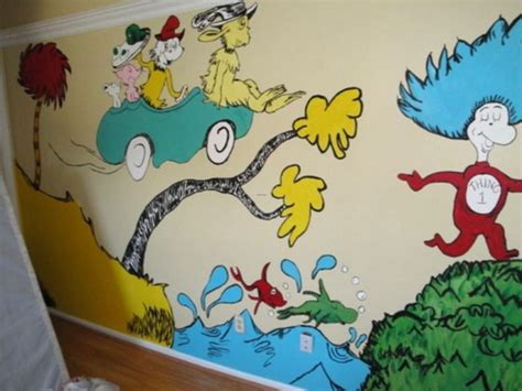 How To Dr Seuss Wall Decals Dr Seuss Nursery Dr Seuss Nursery Theme Nursery Mural