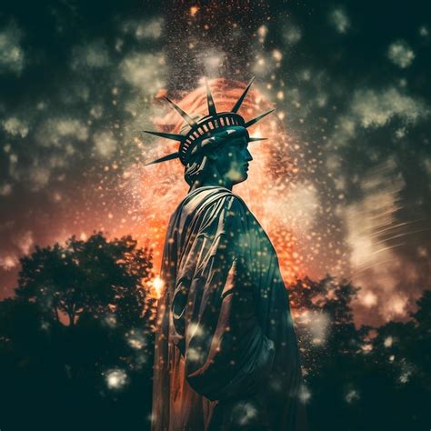 Premium AI Image Statue Of Liberty American Independence Day