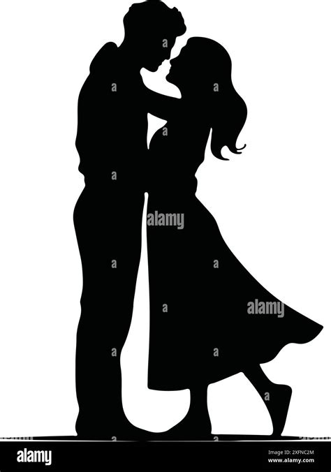 Man And Woman Couple Kissing Silhouette Stock Vector Image And Art Alamy