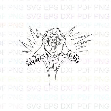 Mufasa The Lion King 7 Outline Svg Dxf Eps Pdf Png Cricut Etsy UK