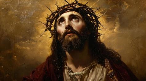 Premium Photo Jesus Christ Portrait With Crown Of Thorns