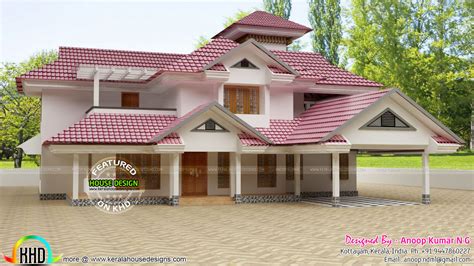 New Slope Roof House Plan Kerala Home Design And Floor Plans 9k