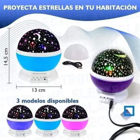 Lampara Velador Proyector Estrella Luna Luz Rgb 360 Usb En Venta En