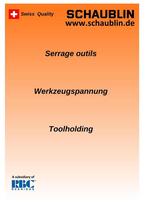 PDF Serrage Outils Werkzeugspannung Toolholding Spannmittel