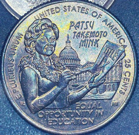 P Patsy Takemoto Mink Quarter Gem Brilliant Uncirculated Toned