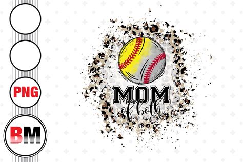 Mom Of Both Baseball Softball Leopard Graphic By Bmdesign · Creative