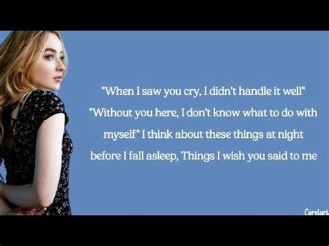 Sabrina Carpenter Things I Wish You Said Lyrics YouTube