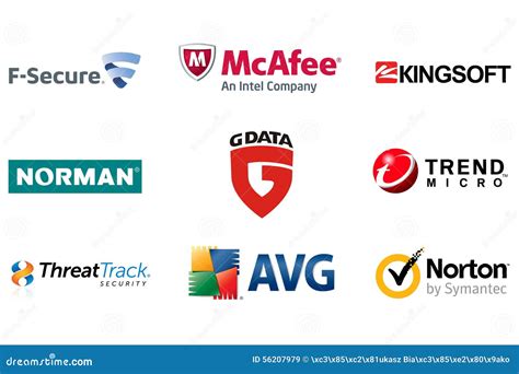 Internet Security Antivirus Brands Logos 2 Editorial Stock Image